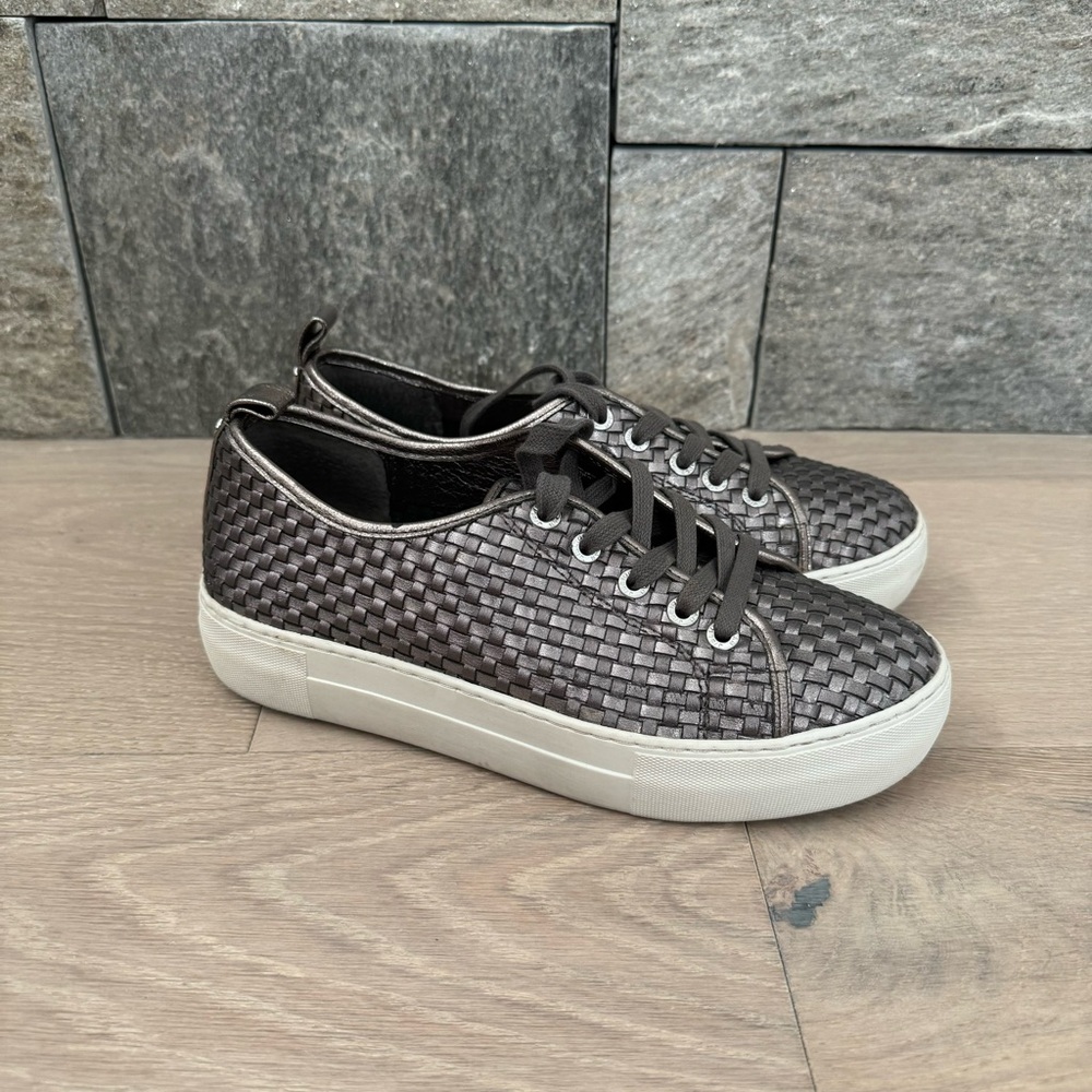 J Slides Metallic Platform Sneakers
